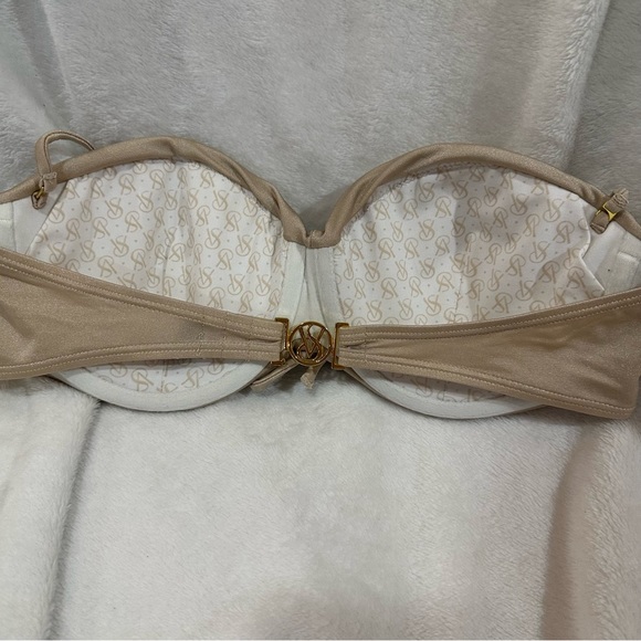 Victoria’s Secret bikini top. Gold/tan push-up, 36C - Picture 3 of 4